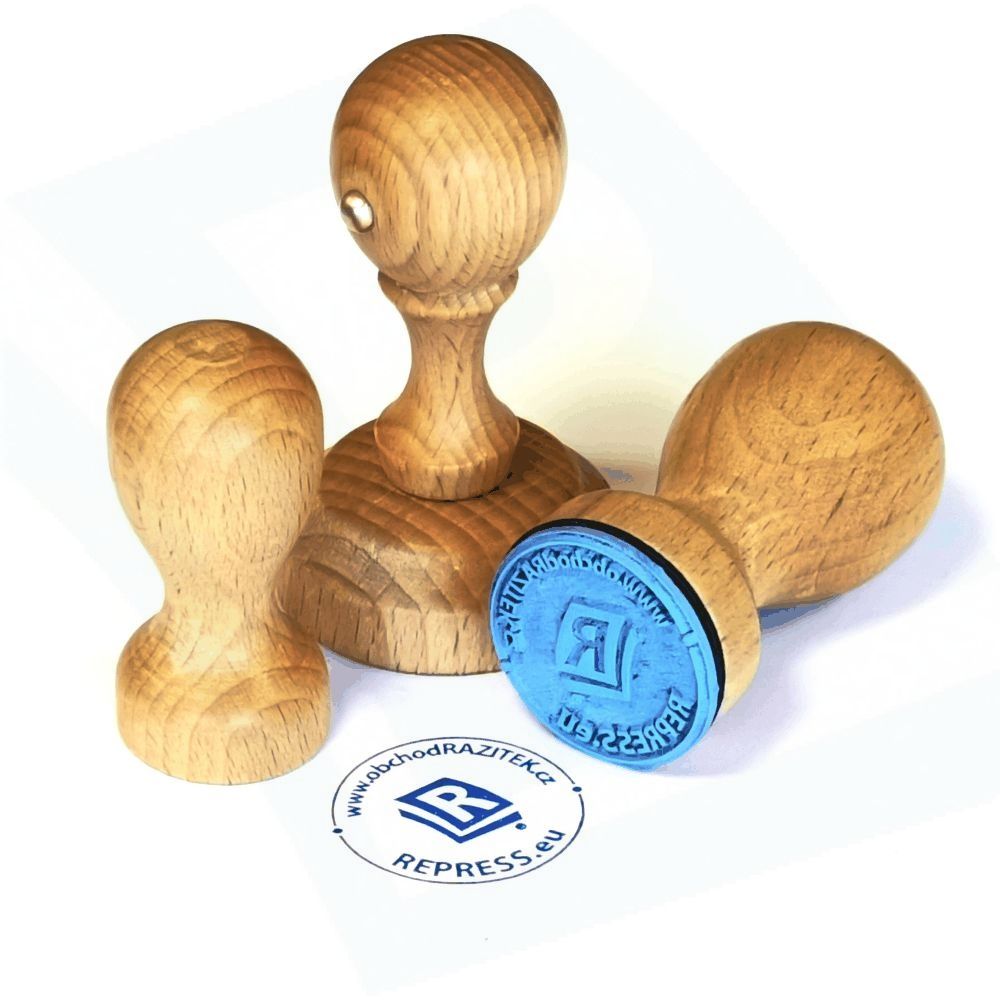 Okrúhla drevená pečiatka ø 40 mm - vr. štočku