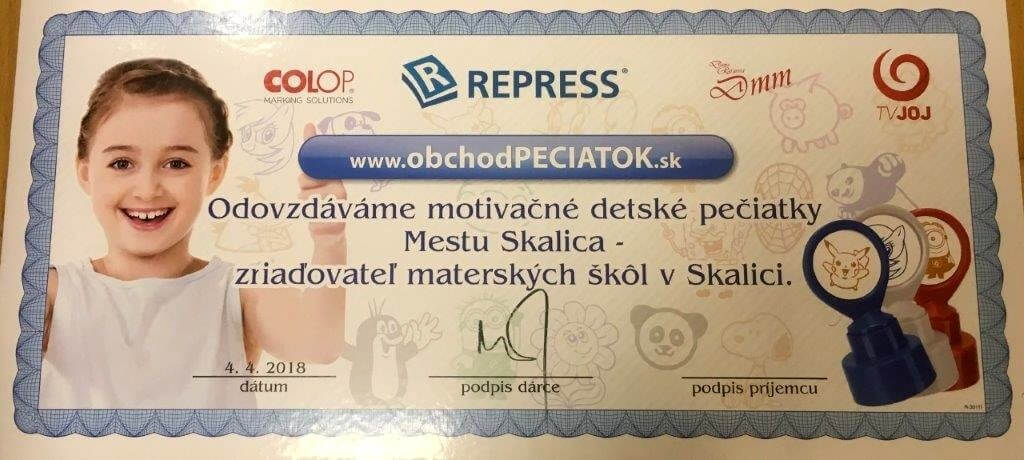Šek na detské pečiatky - mesto Skalica Šek na detské pečiatky - mesto Skalica