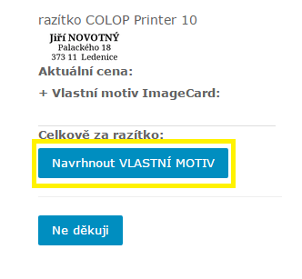 potvrzení vlastního motivu - image kartičky || obchodRAZITEK.cz