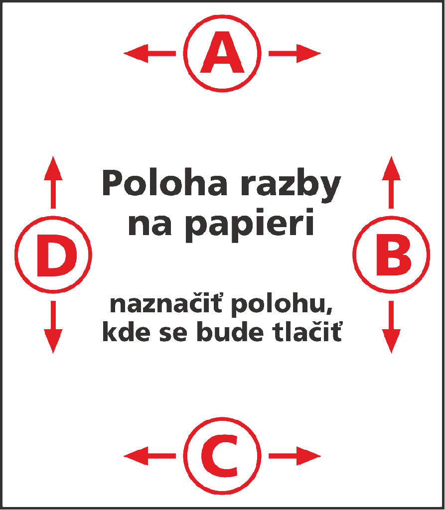 Pozice reliéfního razítka na papíře - obchodRAZITEK.cz